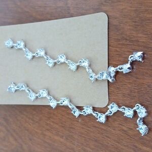 Silver Earrings With Crystal Accents